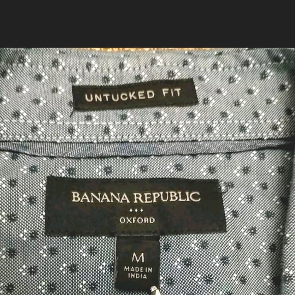 Banana Republic Men's Untucked Oxford Button Down Long Sleeve Shirt Size M - Picture 3 of 5